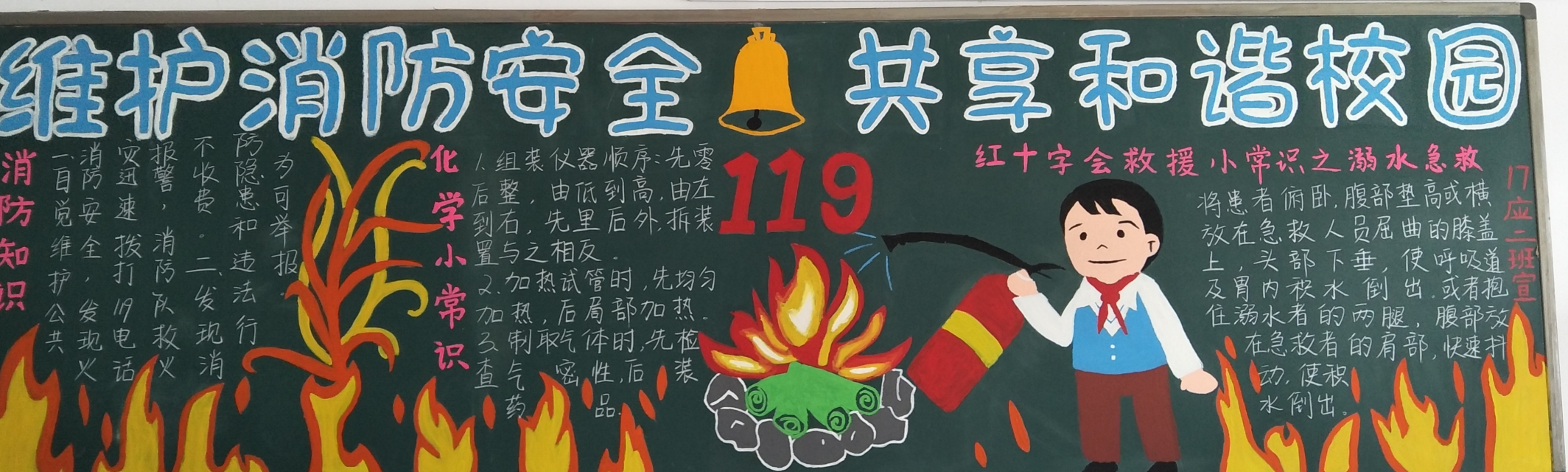 "维护消防安全,共享和谐校园"主题黑板报评比